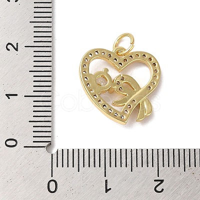 Rack Plating Brass & Clear Cubic Zirconia Pendants KK-L216-050G-1