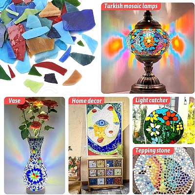 200G 2 Colors Multi-color Glass Mosaic Tiles MOSA-YW0001-01-1