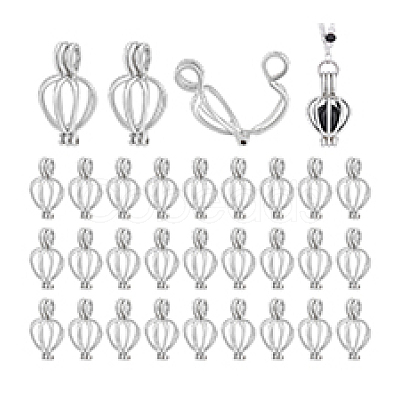 30Pcs Hollow Out Alloy Bead Cage Pendants KK-PH0014-14P-1