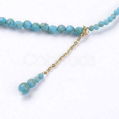 Natural Howlite Pendant Necklaces NJEW-K108-17-04-1