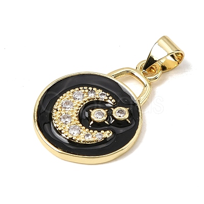 Brass Micro Pave Clear Cubic Zirconia Pendants KK-H267-009B-G-1