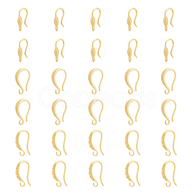 30Pcs 3 Style Rack Plating Brass Earring Hooks KK-DC0002-02-1