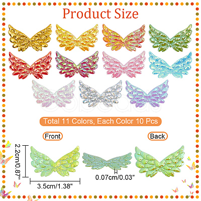 AHADEMAKER 110Pcs 11 Colors Non-Woven Fabric Ornament Accessories DIY-GA0004-10-1