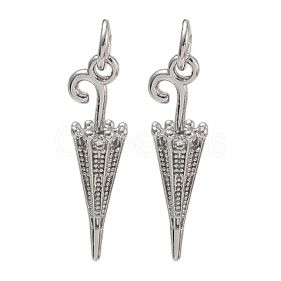 Brass Micro Pave Clear Cubic Zirconia Pendants KK-CBAD9DF-08P-1