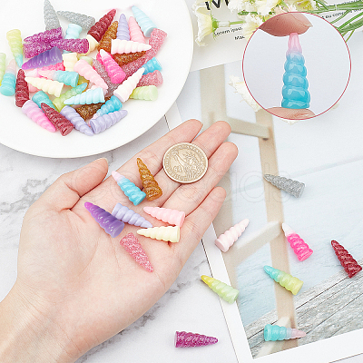 64Pcs Resin Cabochons RESI-SC0001-88-1