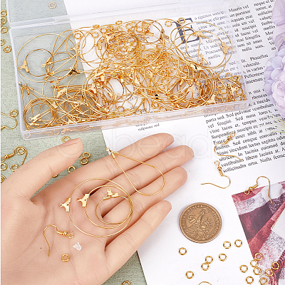 DIY Brass Teardrop & Ring Dangle Earring Making Kit KK-SP0002-10A-1