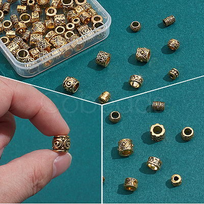 100Pcs 10 Styles Tibetan Style Zinc Alloy Beads FIND-SP0005-93-1