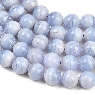 Natural Blue Lace Agate Beads Strands G-D106-A01-14mm-A-1