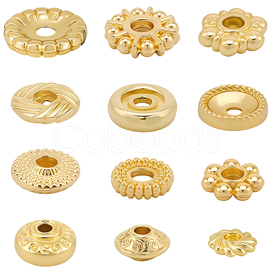 120Pcs 12 Styles Brass Beads KK-BBC0022-36-1