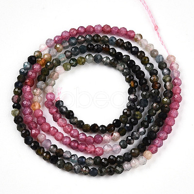 Gradient Color Natural Multicolor Tourmaline Beads Strands G-T141-68B-1