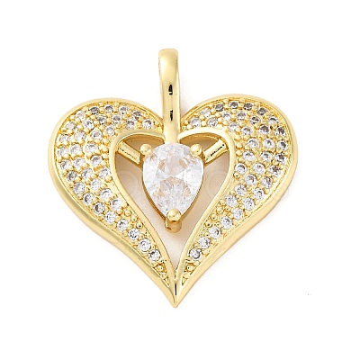 Brass Micro Pave Cubic Zirconia Pendants KK-S510-32G-02-1