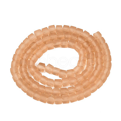 Transparent Frosted Glass Beads Strands GLAA-N072-01A-A05-1