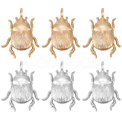 10Pcs 2 Colors Brass Pendants KK-BBC0023-96-1