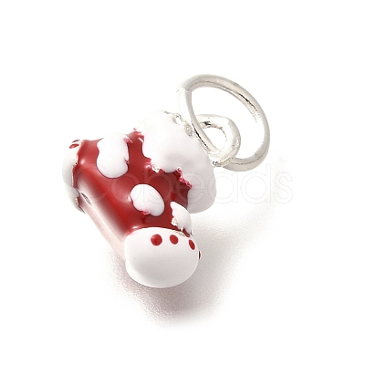 Christmas Theme Brass Enamel Charms KK-R212-15E-P-1