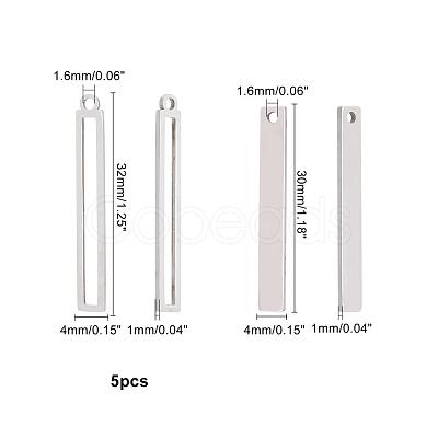 20Pcs 2 Style 201 Stainless Steel Pendants STAS-DC0001-56-1