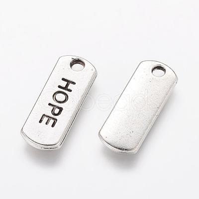 Tibetan Style Alloy Rectangle Pendants X-TIBEP-Q043-054-RS-1