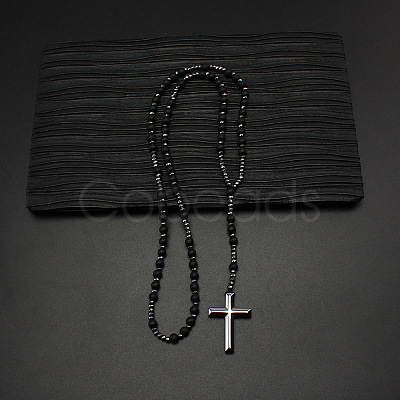 Black Labradorite & Black Hematite Pendant Necklaces PW-WG39403-01-1