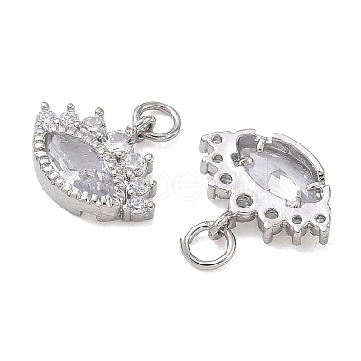 Brass Micro Pave Clear Cubic Zirconia Pendants CU-CBA280C-07P-1