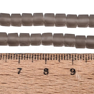 Transparent Frosted Glass Beads Strands GLAA-N072-01A-A18-1