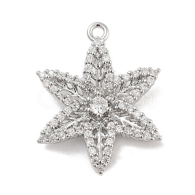 Brass Pave Clear Cubic Zirconia Pendants KK-Z061-09P-02-1