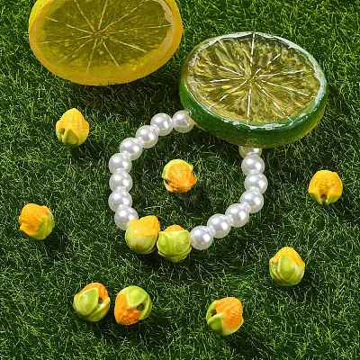 30Pcs 2 Colors Famille Rose Porcelain Beads PORC-CJ0001-16-1