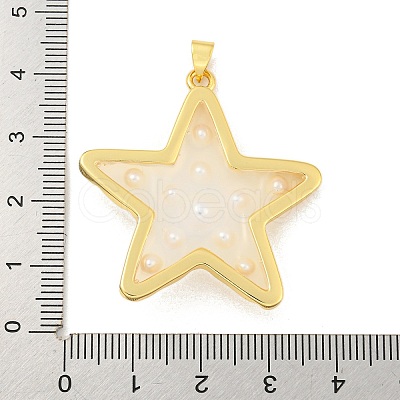 Rack Plating Brass & Epoxy Resin Pendants KK-C059-08B-G-1