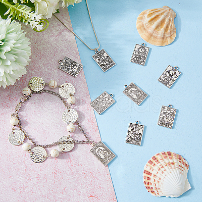 50Pcs 5 Style Zinc Alloy Pendants FIND-DC0001-45-1