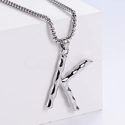 Minimalist chic collarbone necklace with 26 English letters design LW4134-37-1