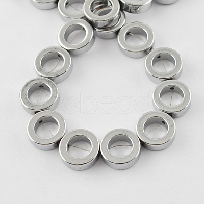 Electroplated Non-magnetic Synthetic Hematite Beads Strands G-Q880-12mm-3-1