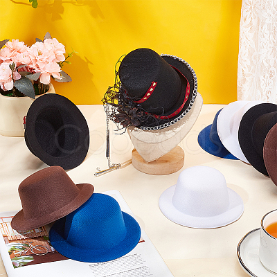 8Pcs 4 Colors Terry Fabric Mini Hat Fascinator Base AJEW-NB0005-99-1