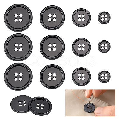 20Pcs 4 Styles 4-Hole Zinc Alloy Buttons BUTT-NB0002-12B-1