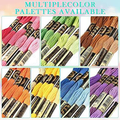 6Bundles 6 Colors Polyester Embroidery Floss OCOR-YW0001-24B-1