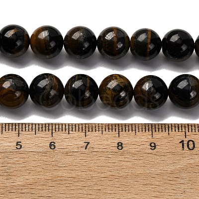 Dyed Natural Blue Tiger Iron Beads Strands G-G286-A02-10mm-1