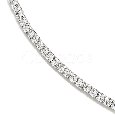 Rack Plating Brass Pave Clear Cubic Zirconia Round Ball Choker Necklaces NJEW-A031-02-02P-1