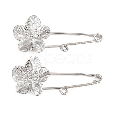 Peach Blossom 304 Stainless Steel Safety Pins Brooch Findings SA-CBA098D-14B-P01-1