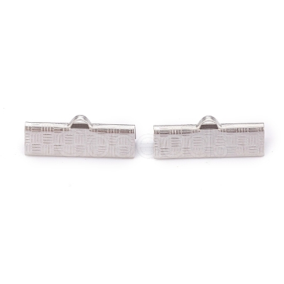 Tarnish Resistant 304 Stainless Steel Ribbon Crimp Ends STAS-P249-29B-P-1