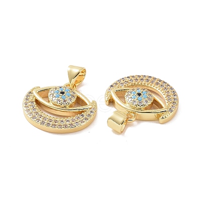 Brass Micro Pave Cubic Zirconia Pendants ZIRC-P106-58G-1