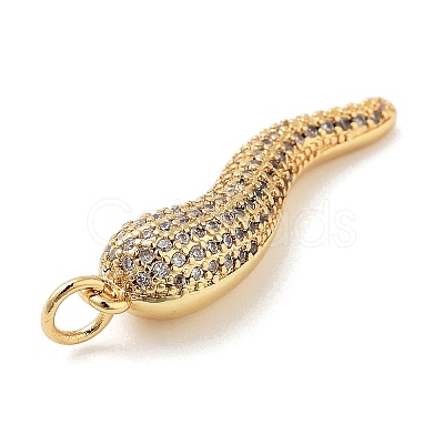 Rack Plating Brass Micro Pave Clear Cubic Zirconia Pendants KK-Z064-10G-1