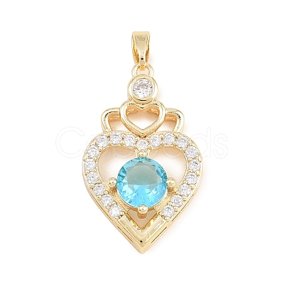 Valentine's Day Brass Micro Pave Cubic Zirconia Pendants KK-T086-01E-1