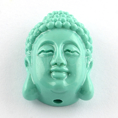 Dyed Buddha Head Synthetical Coral Beads CORA-R011-16J-1