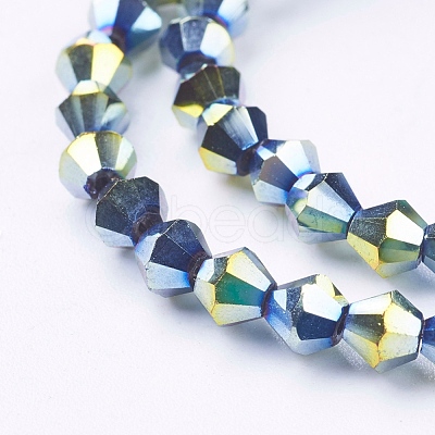 Electroplate Glass Beads Strands X-EGLA-S057-3-1