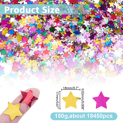 150g PET Plastic Star Confetti DIY-HY0003-66A-1