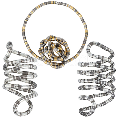 3Pcs 3 Colors 6MM Zinc Alloy Round Snake Chain Necklaces for Women NJEW-SC0001-66-1