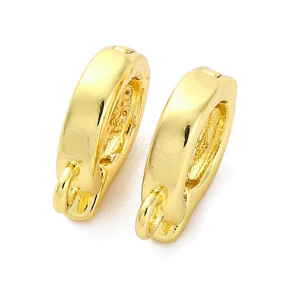 Brass Fold Over Clasps X-KK-Z078-44G-1