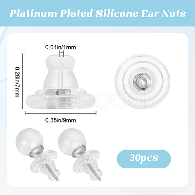 30Pcs Silicone Ear Nuts FIND-BBC0002-29P-1