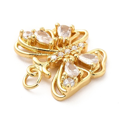 Rack Plating Brass Cubic Zirconia Pendants KK-K270-15G-1