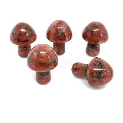 Natural Sesame Jasper Healing Mushroom Figurines PW-WG12900-41-1