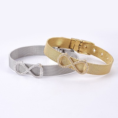 Unisex 304 Stainless Steel Watch Band Wristband Bracelets BJEW-L655-029-1