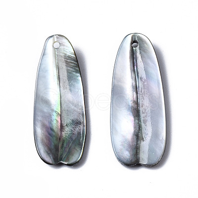Natural Black Lip Shell Pendants SHEL-N026-160C-1
