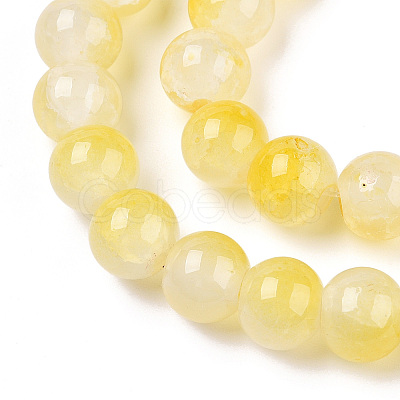Crackle Baking Paint Imitation Jade Glass Beads Strands DGLA-T003-10mm-03-1